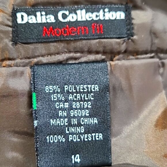 Dalia Collection Modern Fit Skirt, Brown & Orange Tweed, Size 14, NWT - Picture 7 of 7